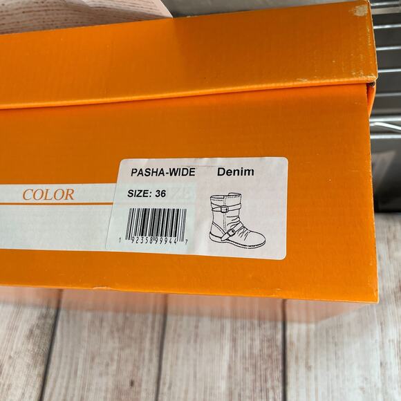 Miz Mooz Pasha Wide Womens Sz EU 36 US 5.5-6 Ankle Boots Navy BLue - Picture 11 of 11